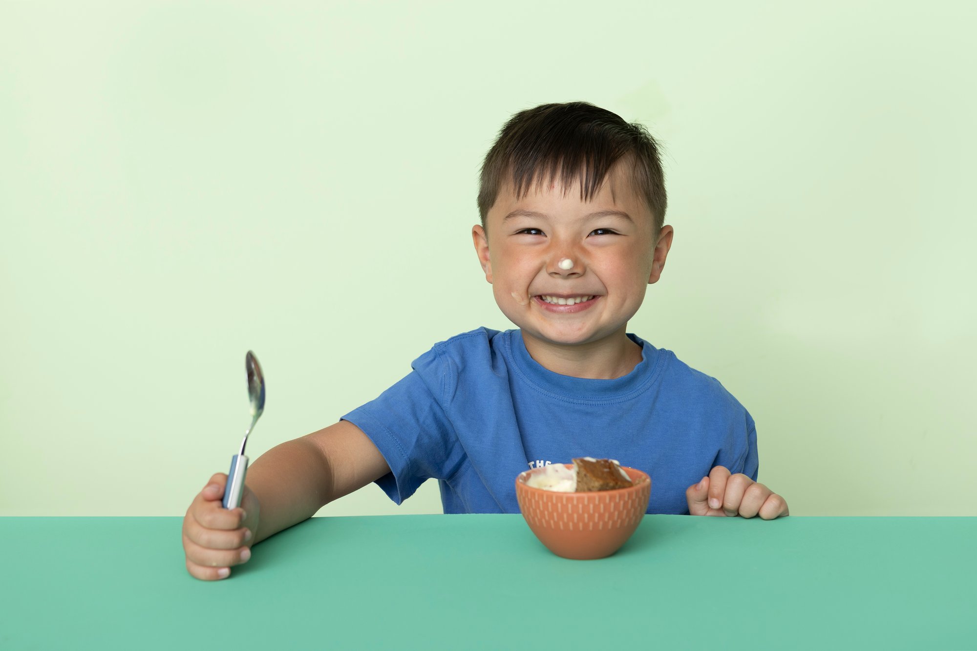 Child eating banana bread 